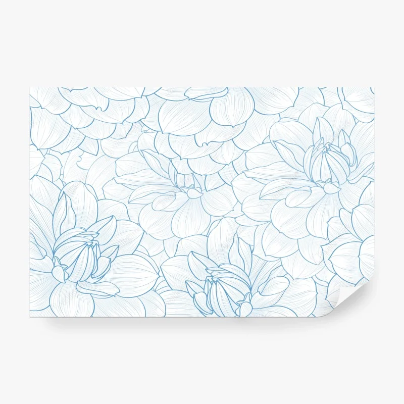 Fototapete zartes blaues blumenmuster