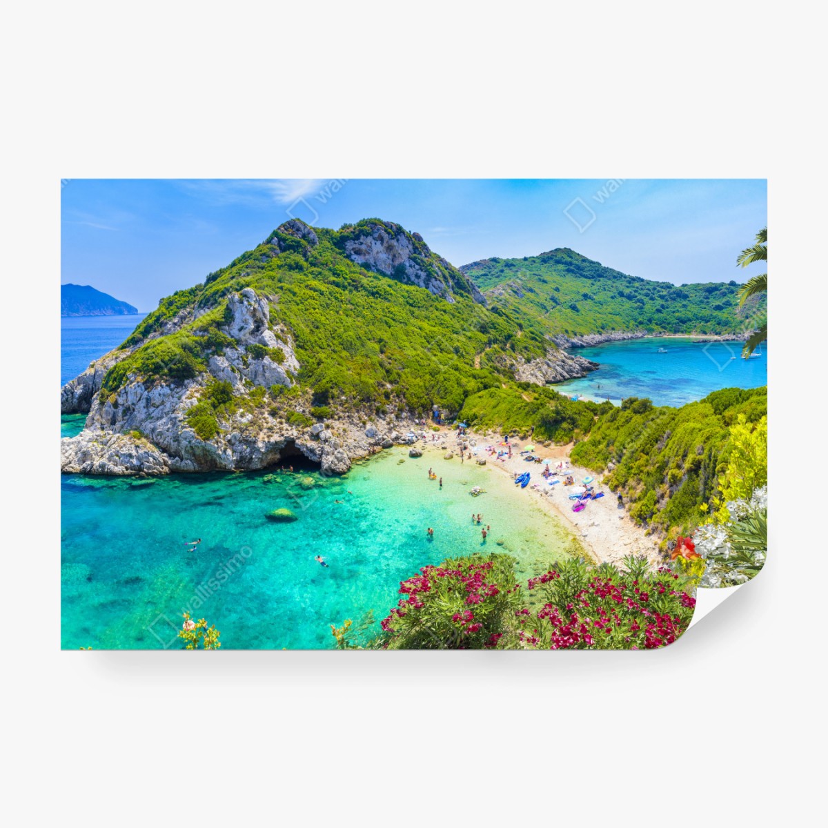 Fototapete Porto Timoni panoramischer strand, Korfu – Wallnifity®