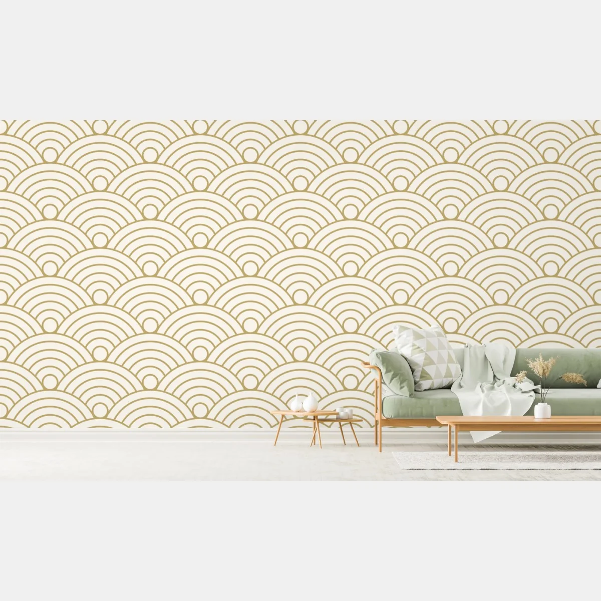 Fototapete goldenes seigaiha wellenmuster – Wallnifity® Fototapete goldenes seigaiha wellenmuster – Wallnifity®