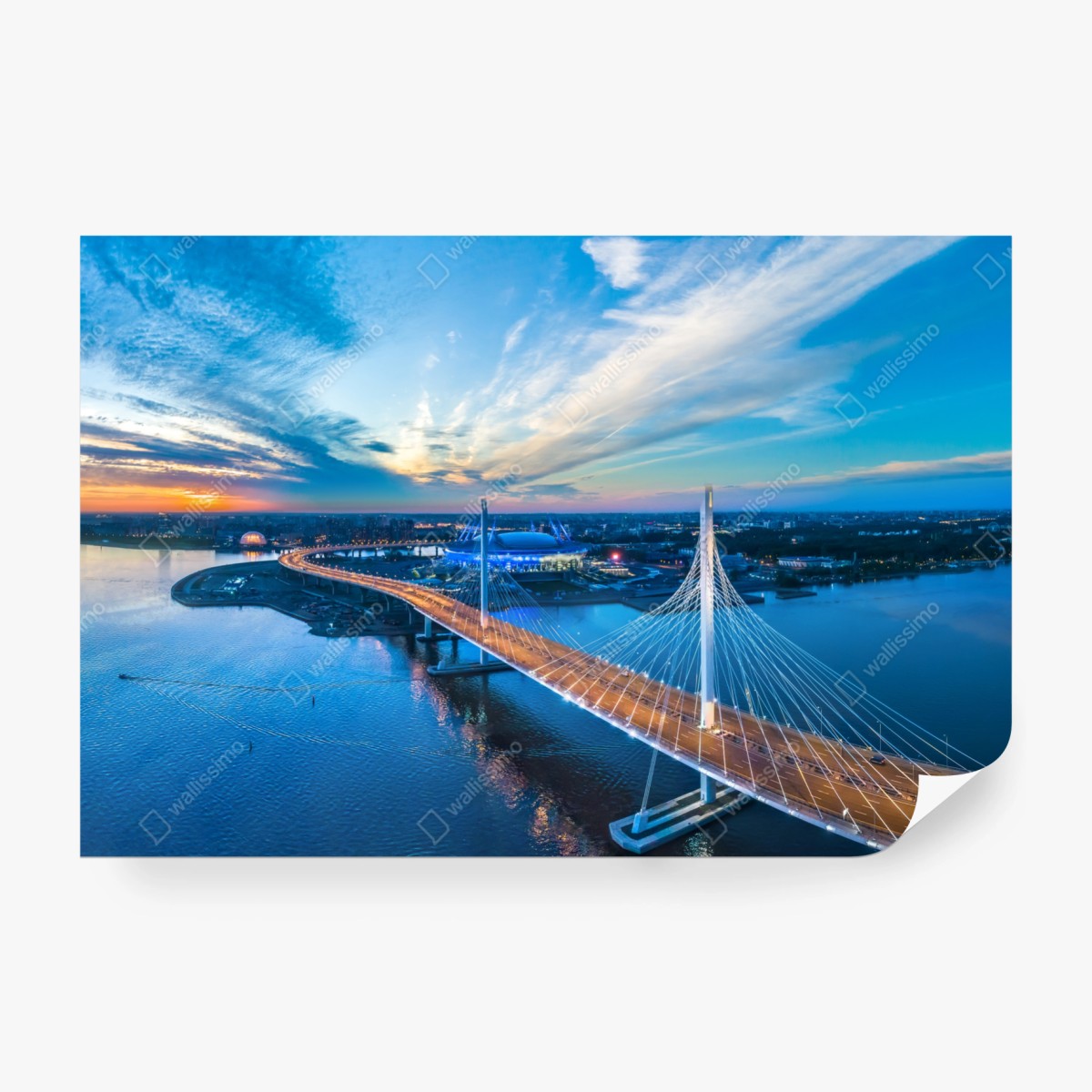 Fototapete Sankt Petersburg brückenpanorama bei dämmerung – Wallnifity® Fototapete Sankt Petersburg brückenpanorama bei dämmerung – Wallnifity®