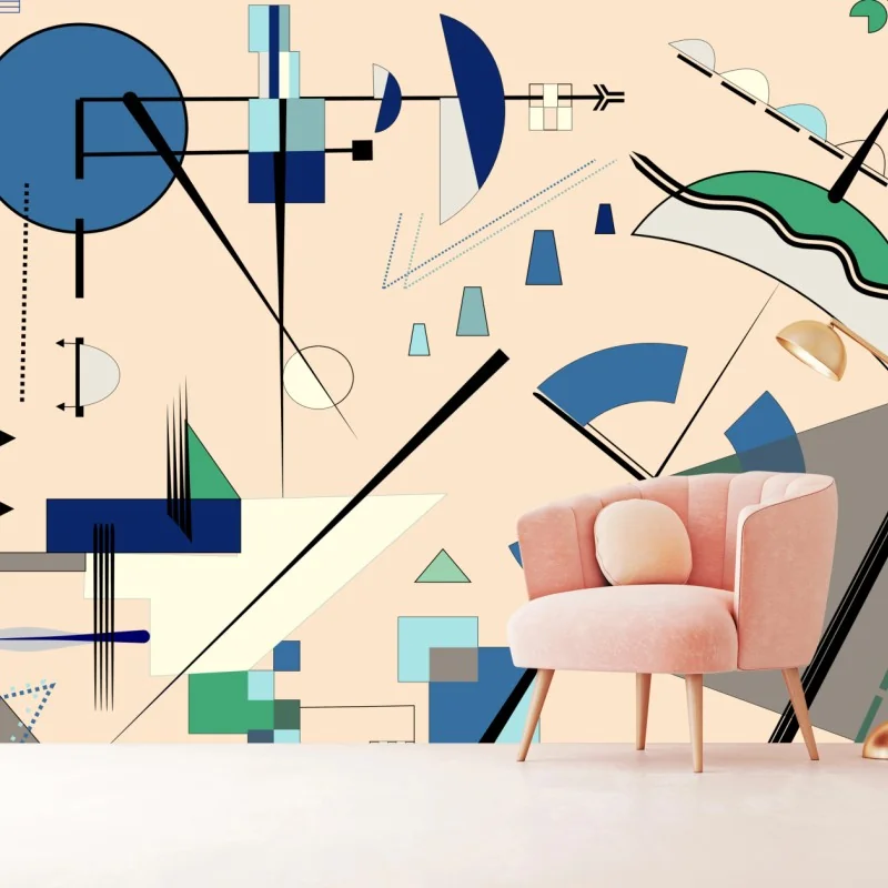 Fototapete geometrische pastellkomposition – Wallnifity® Fototapete geometrische pastellkomposition – Wallnifity®