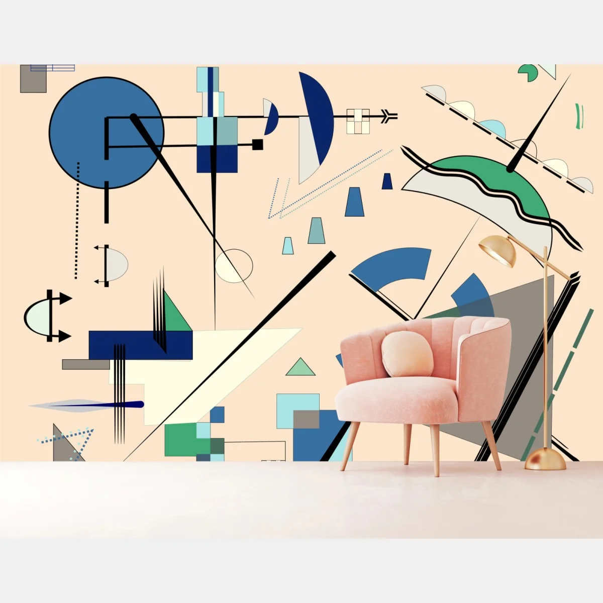 Fototapete geometrische pastellkomposition – Wallnifity® Fototapete geometrische pastellkomposition – Wallnifity®