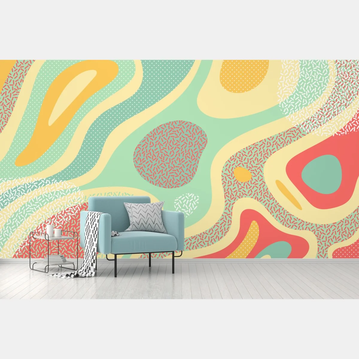 Fototapete pastelliges organisches abstraktes muster – Wallnifity®