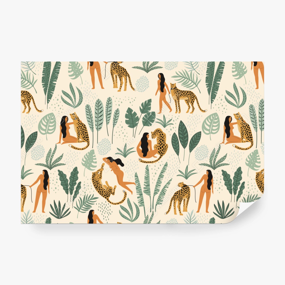 Fototapete exotisches muster mit geparden und blättern – Wallnifity® Fototapete exotisches muster mit geparden und blättern – Wallnifity®