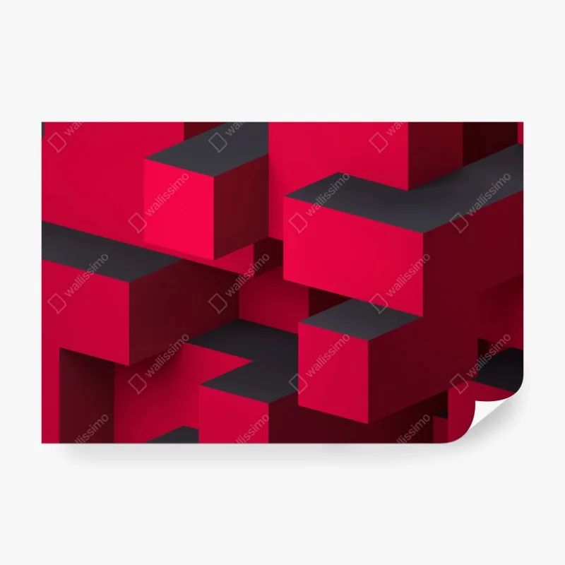 Fototapete kräftige rote geometrische blöcke