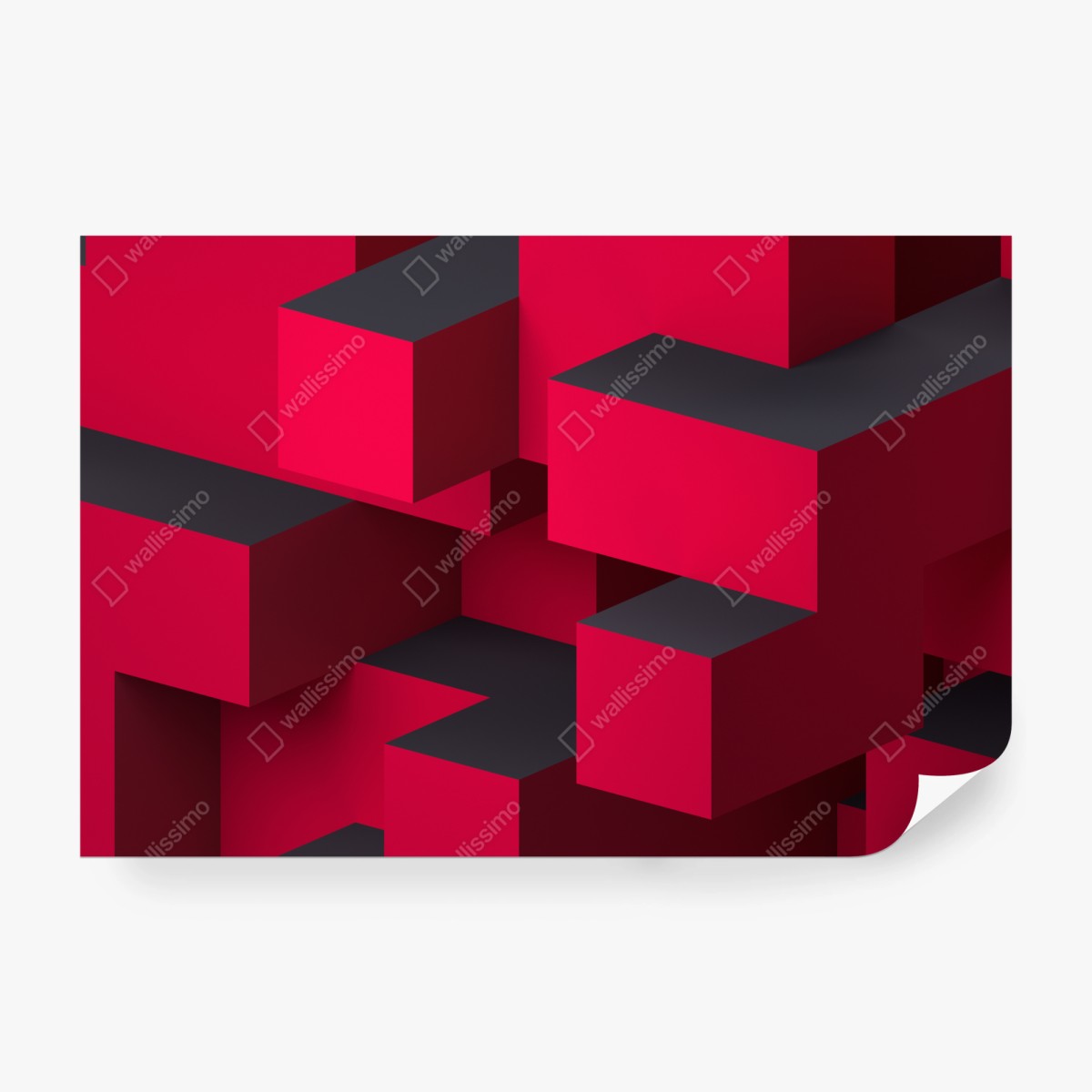 Fototapete kräftige rote geometrische blöcke – Wallnifity® Fototapete kräftige rote geometrische blöcke – Wallnifity®