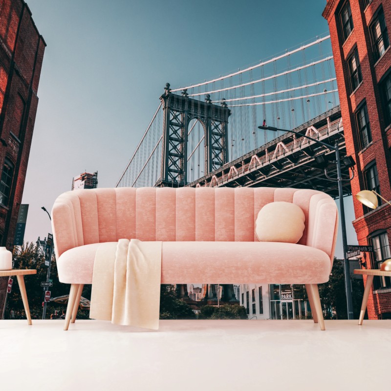 Fototapete Manhattan brücke in urbaner perspektive