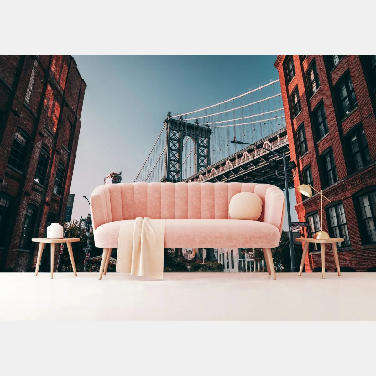 Fototapete Manhattan brücke in urbaner perspektive – Wallnifity®