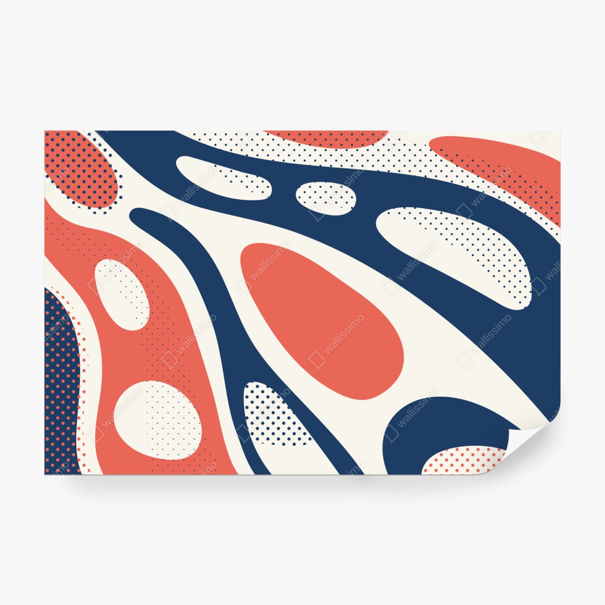 Fototapete retro korallenrot und marineblau abstraktes muster – Wallnifity® Fototapete retro korallenrot und marineblau abstraktes muster – Wallnifity®