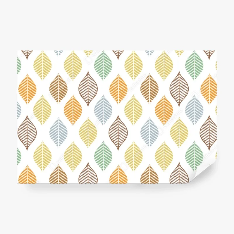 Fototapete pastelliges blättermuster für die wand