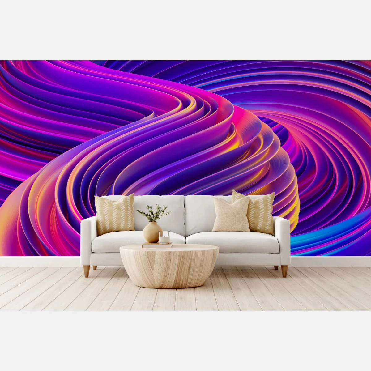 Fototapete leuchtender lila 3d bandwirbel – Wallnifity®