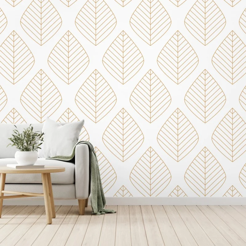 Fototapete elegantes goldenes geometrisches blattmuster – Wallnifity® Fototapete elegantes goldenes geometrisches blattmuster – Wallnifity®