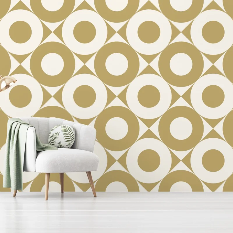 Fototapete goldenes geometrisches kreismuster