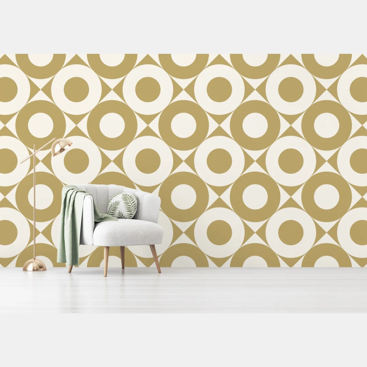 Fototapete goldenes geometrisches kreismuster – Wallnifity®