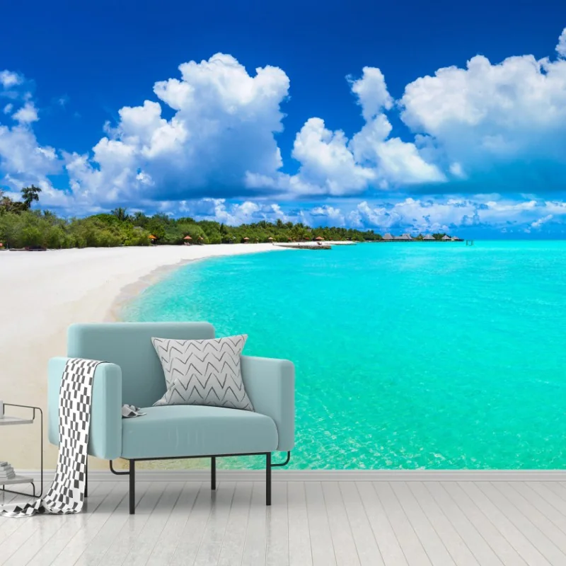 Fototapete Malediven türkisstrand panorama – Wallnifity®