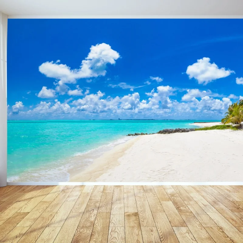 Fototapete Malediven türkisstrand panorama – Wallnifity® Fototapete Malediven türkisstrand panorama – Wallnifity®