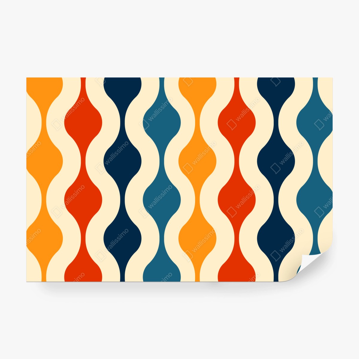 Fototapete retro welliges mid-century muster – Wallnifity®