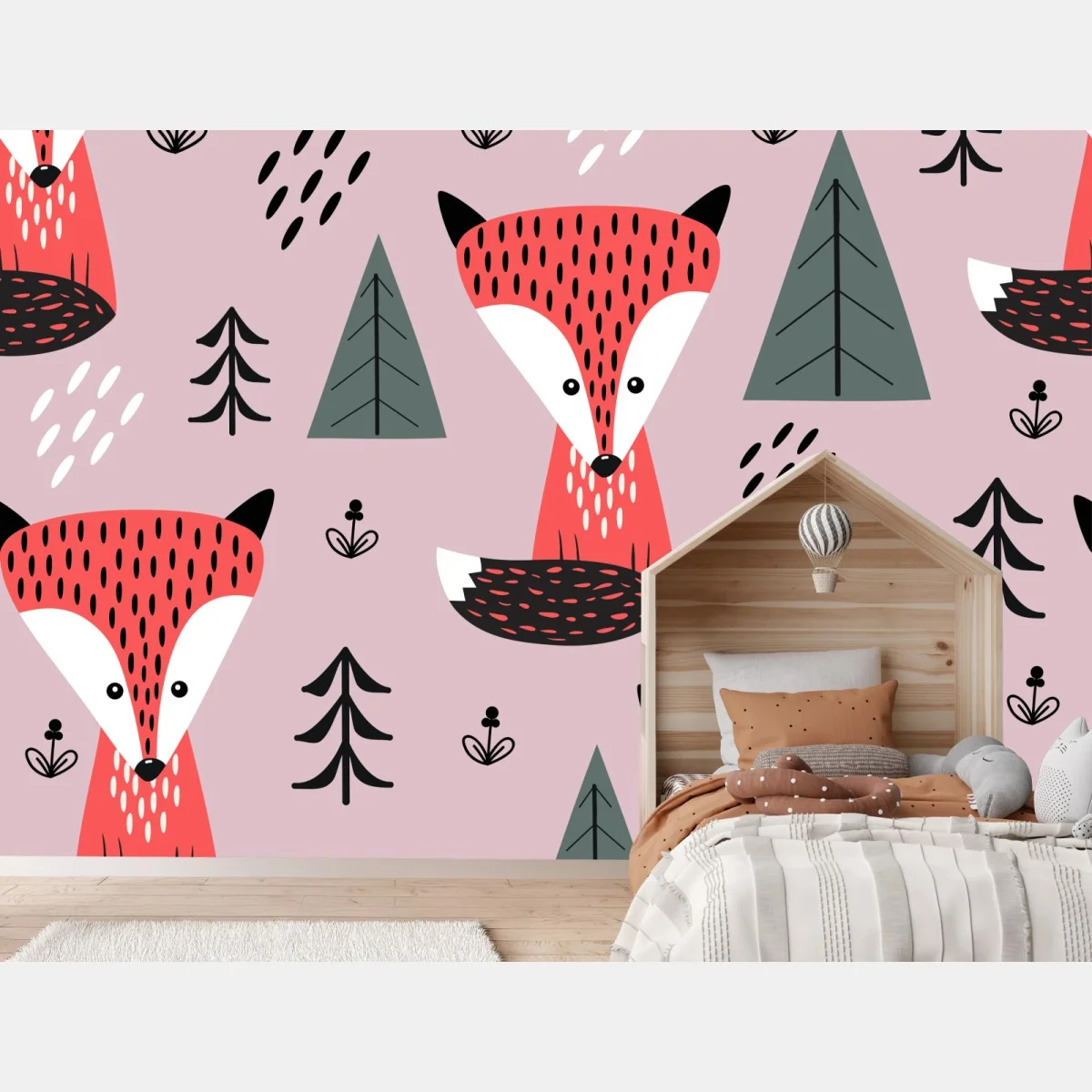 Fototapete verspieltes fuchswaldmuster – Wallnifity® Fototapete verspieltes fuchswaldmuster – Wallnifity®