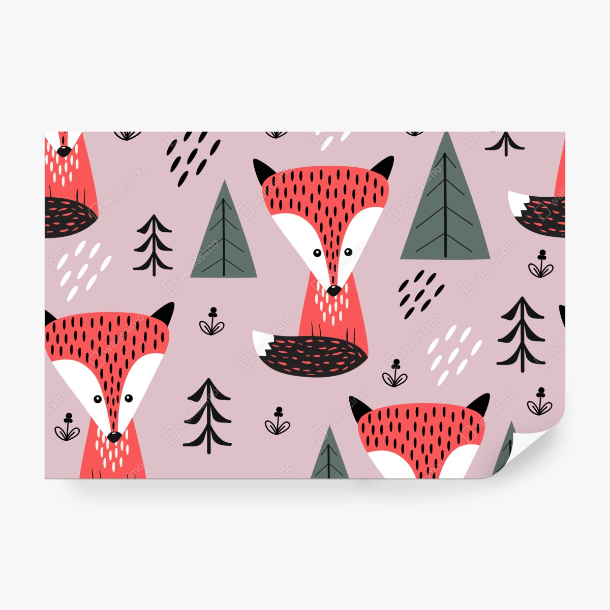 Fototapete verspieltes fuchswaldmuster – Wallnifity® Fototapete verspieltes fuchswaldmuster – Wallnifity®