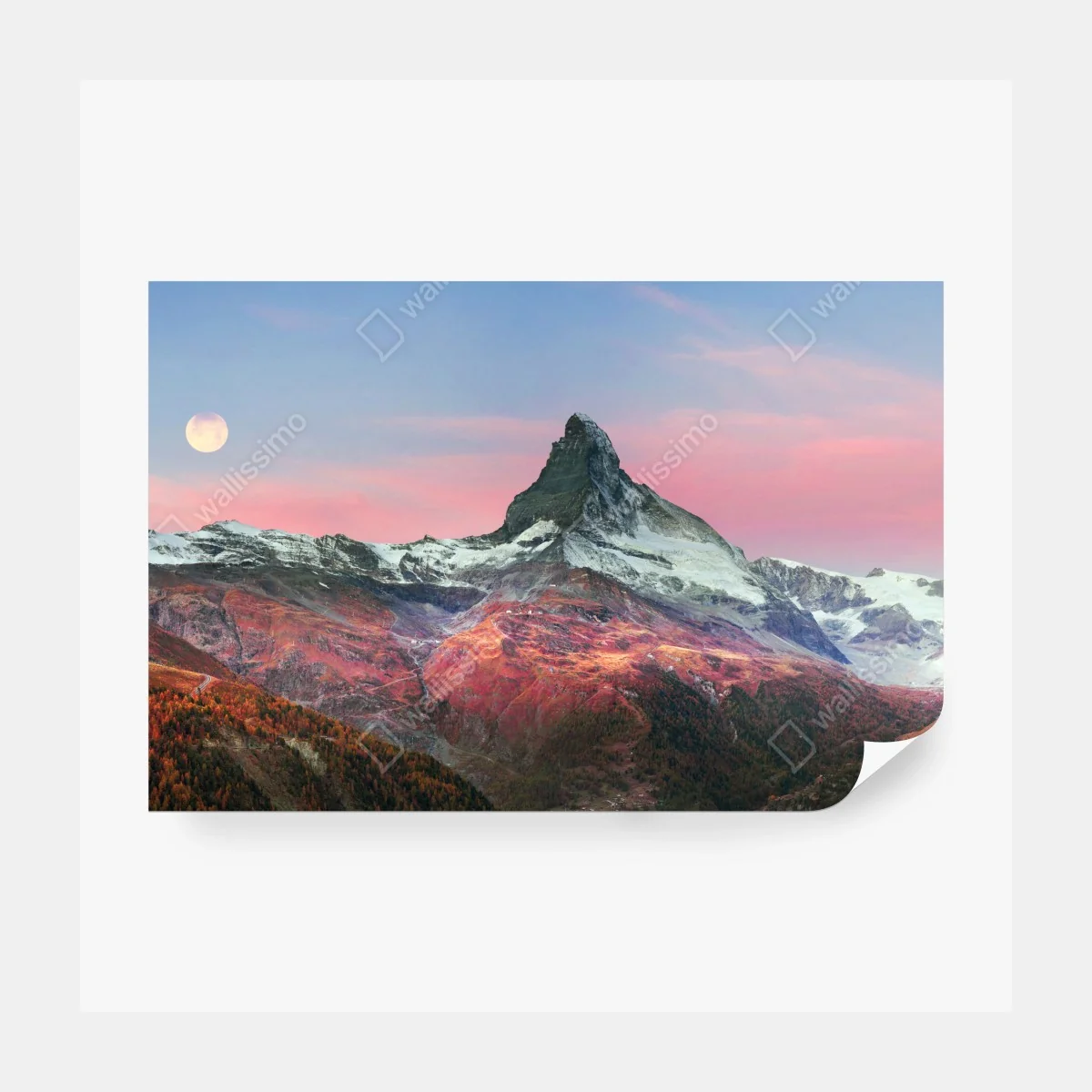 Fototapete herbstliche panoramaaufnahme des Matterhorns bei sonnenuntergang – Wallnifity® Fototapete herbstliche panoramaaufnahme des Matterhorns bei sonnenuntergang – Wallnifity®