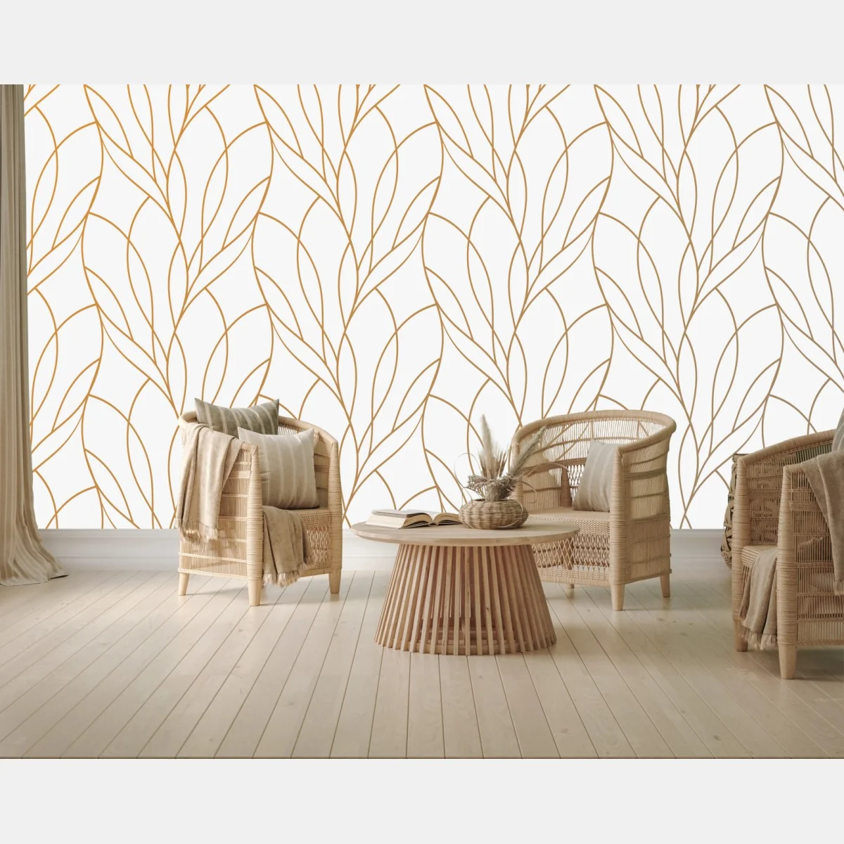 Fototapete goldenes blattmuster auf weißem hintergrund – Wallnifity® Fototapete goldenes blattmuster auf weißem hintergrund – Wallnifity®