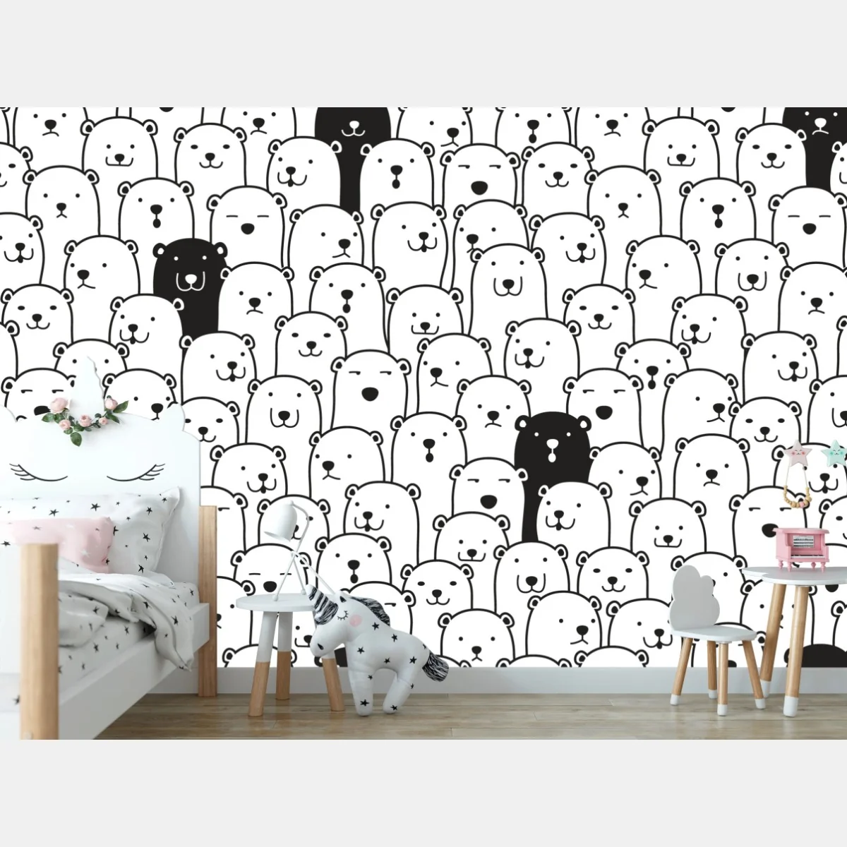 Fototapete niedliches muster mit bären – Wallnifity®