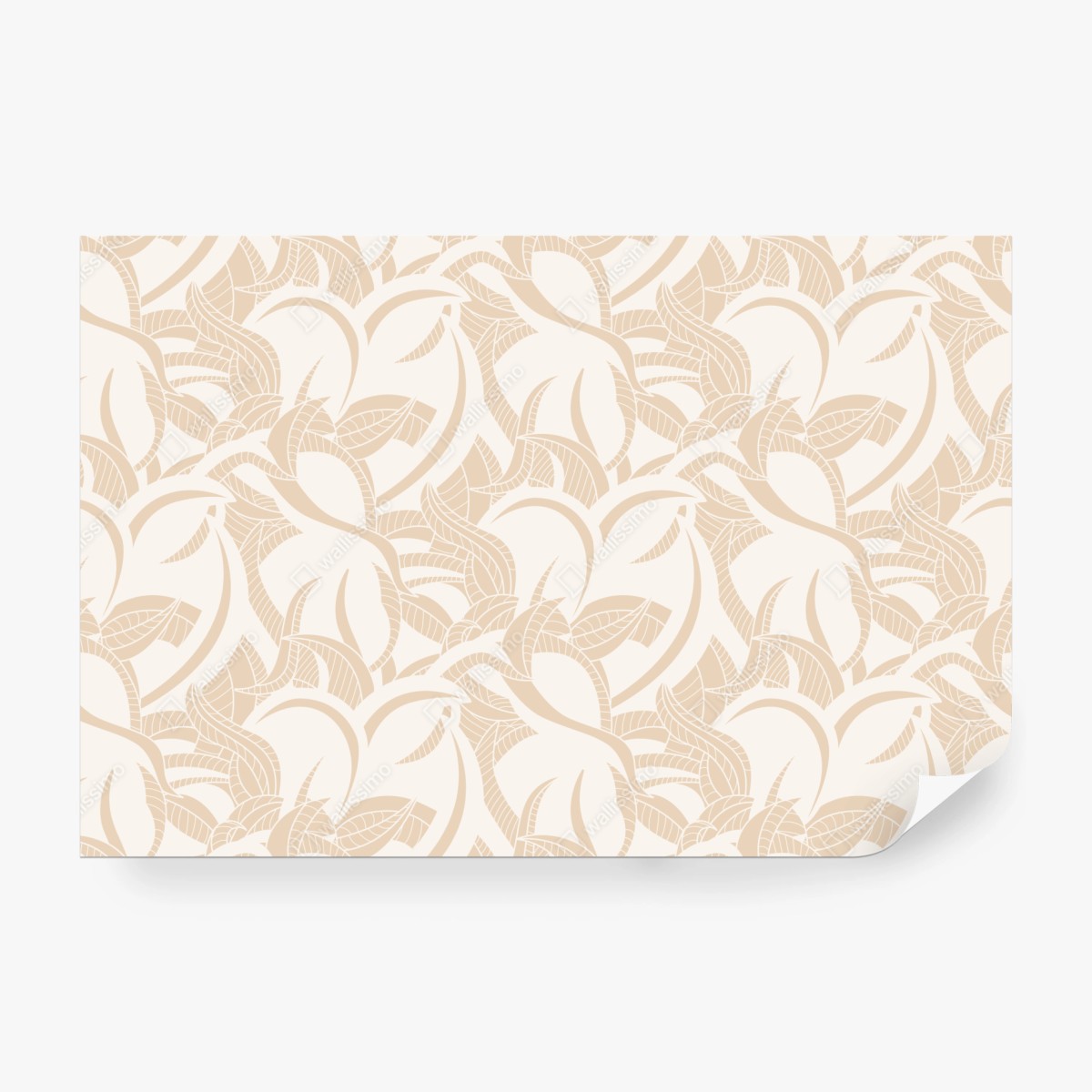 Fototapete beiges blattmuster im botanischen stil – Wallnifity®