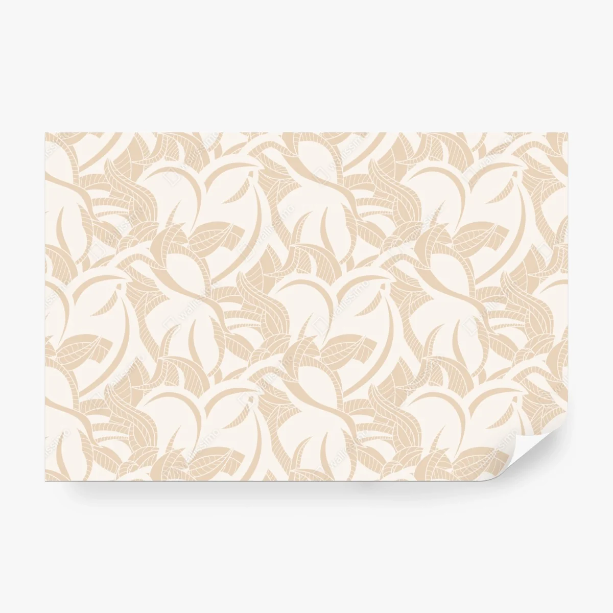 Fototapete beiges blattmuster im botanischen stil – Wallnifity®