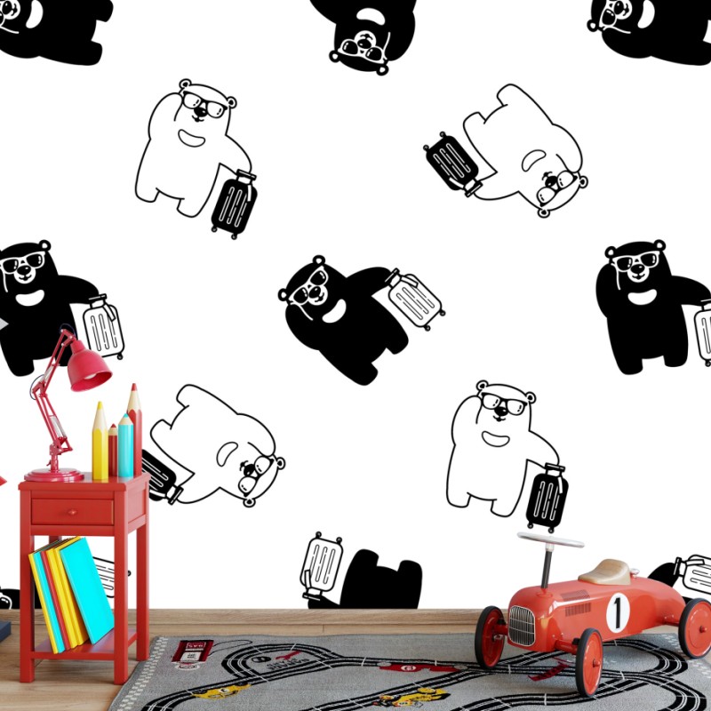 Fototapete reisende bären muster