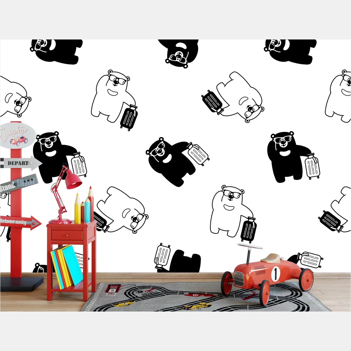 Fototapete reisende bären muster – Wallnifity® Fototapete reisende bären muster – Wallnifity®