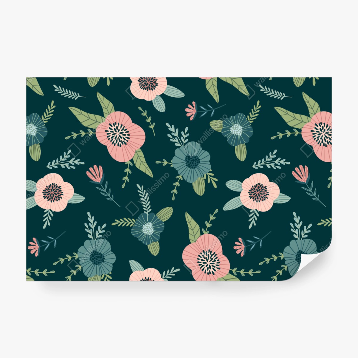 Fototapete pastelliges botanisches blumenmuster – Wallnifity® Fototapete pastelliges botanisches blumenmuster – Wallnifity®