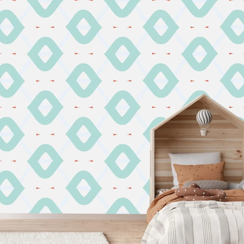 Fototapete türkis geometrisches rautenmuster
