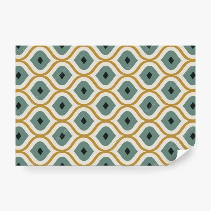 Fototapete sonnige gelbe 3d-abstrakte kurve – Wallnifity®