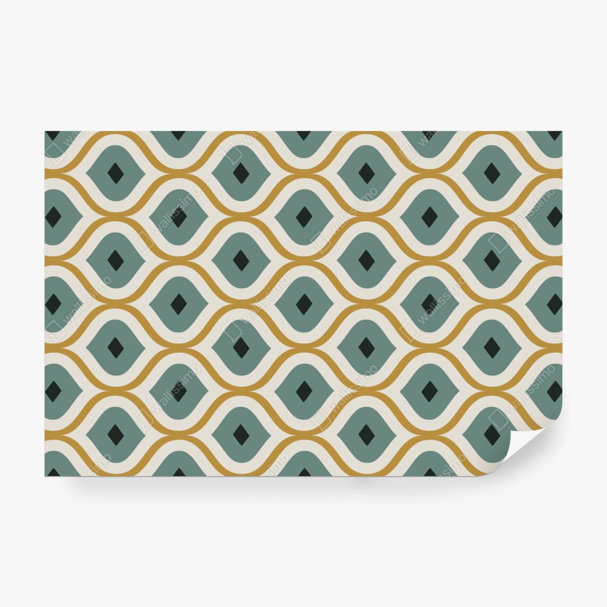 Fototapete türkis-goldenes geometrisches ornament – Wallnifity® Fototapete türkis-goldenes geometrisches ornament – Wallnifity®