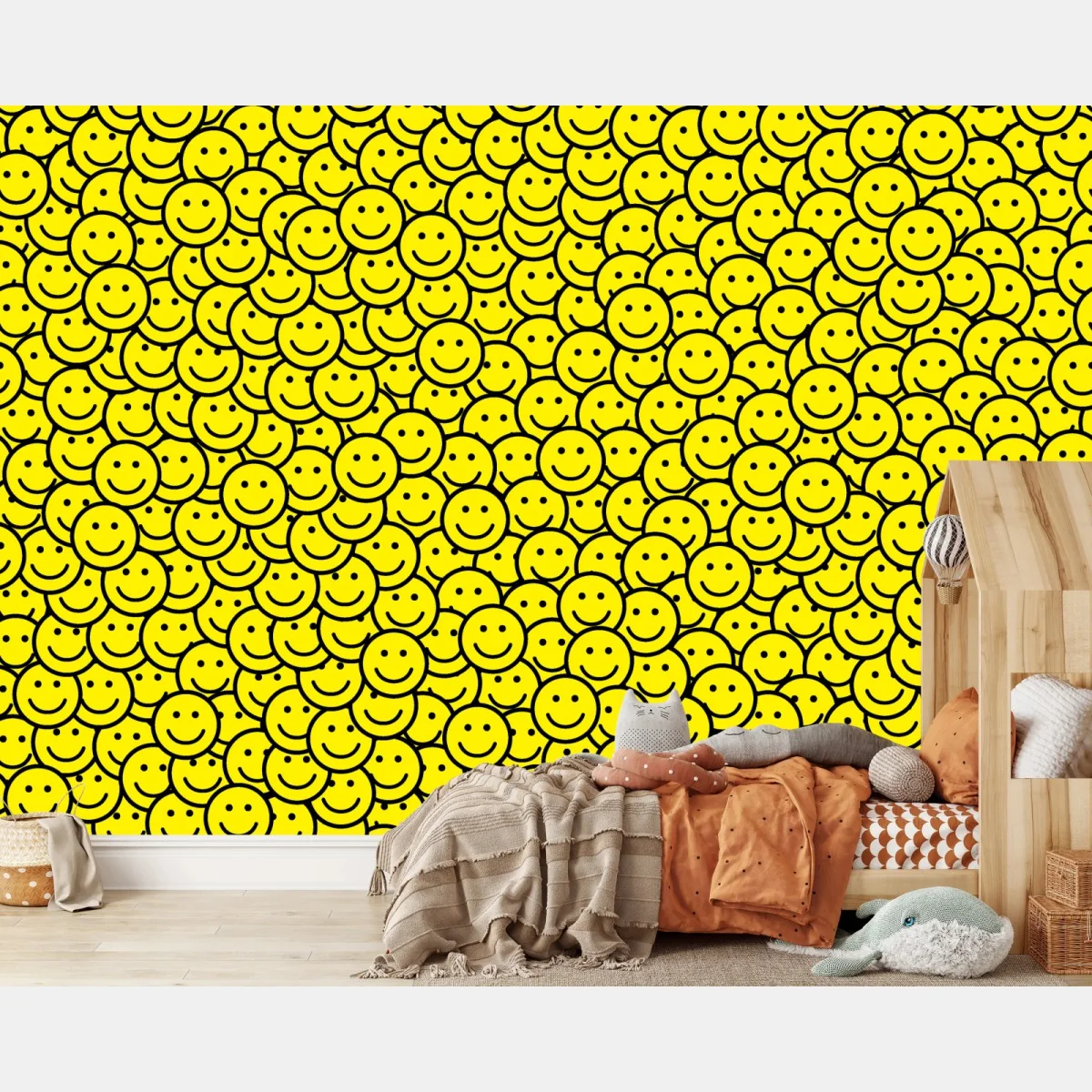 Fototapete fröhliches smiley muster – Wallnifity®