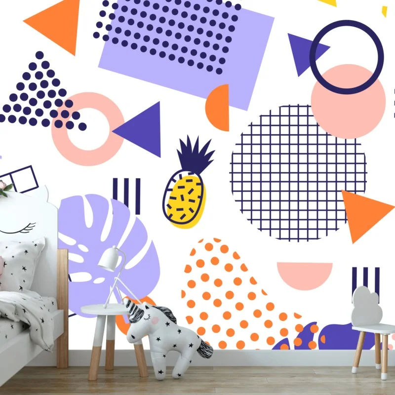 Fototapete verspieltes tropisches geometrisches muster