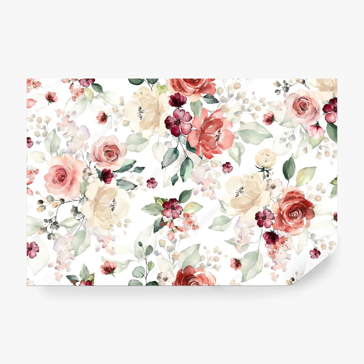 Fototapete zartes aquarell rosenmuster – Wallnifity®