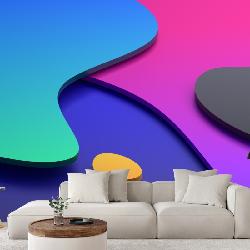 Fototapete lebhafte abstrakte 3d-kurven