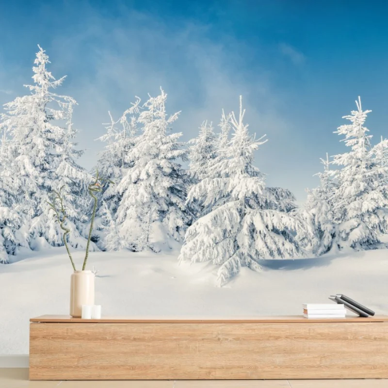 Fototapete panorama verschneiten waldes – Wallnifity® Fototapete panorama verschneiten waldes – Wallnifity®