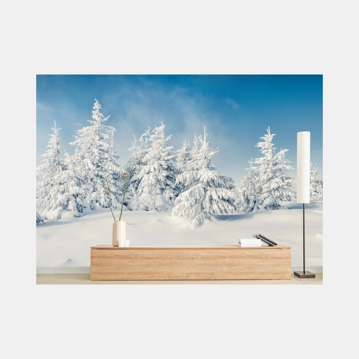 Fototapete panorama verschneiten waldes – Wallnifity® Fototapete panorama verschneiten waldes – Wallnifity®