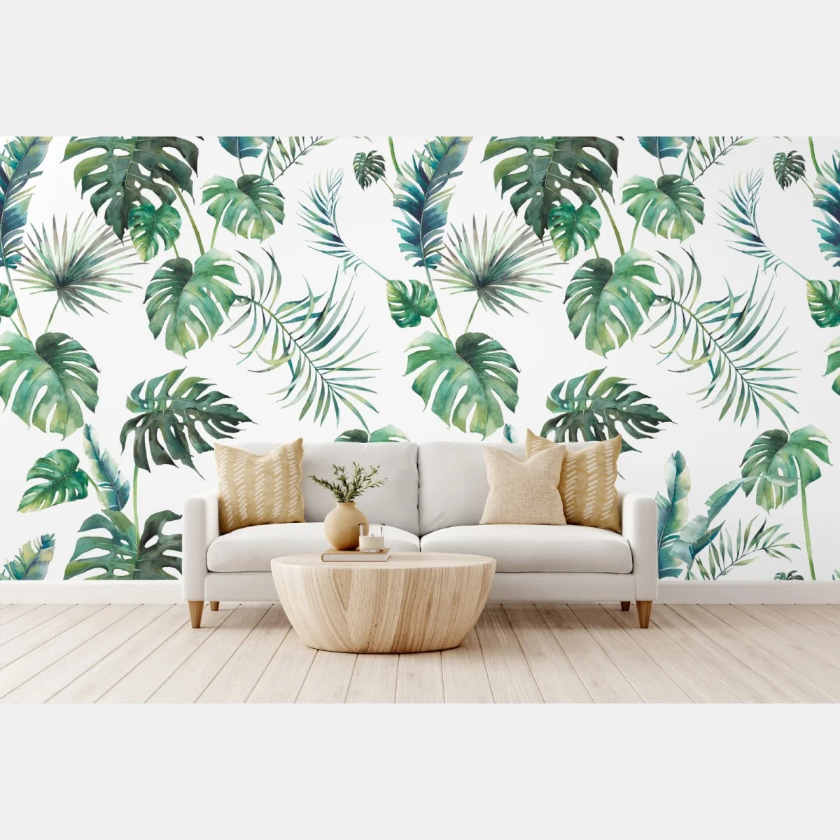 Fototapete aquarell tropische blätter muster – Wallnifity® Fototapete aquarell tropische blätter muster – Wallnifity®