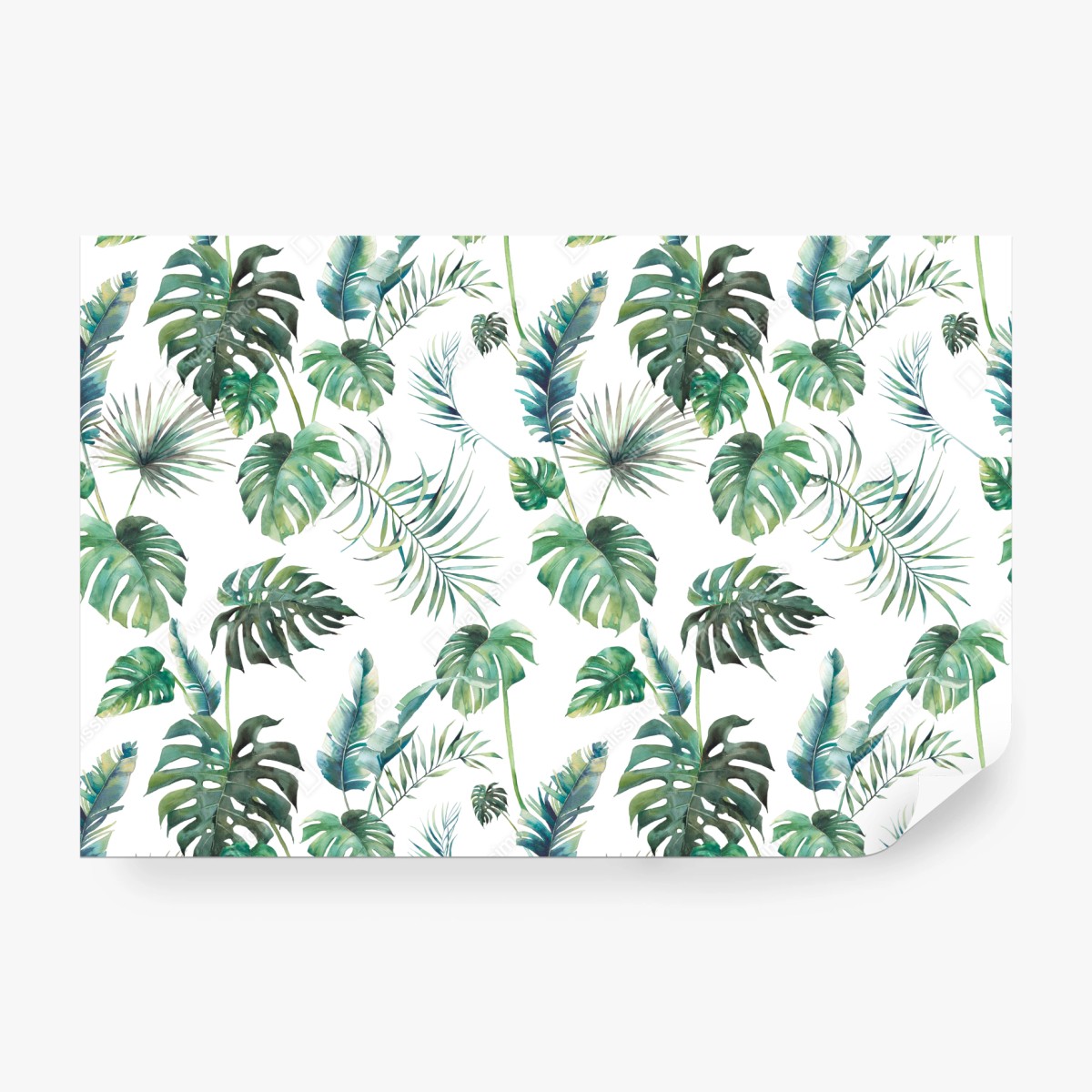 Fototapete aquarell tropische blätter muster – Wallnifity® Fototapete aquarell tropische blätter muster – Wallnifity®