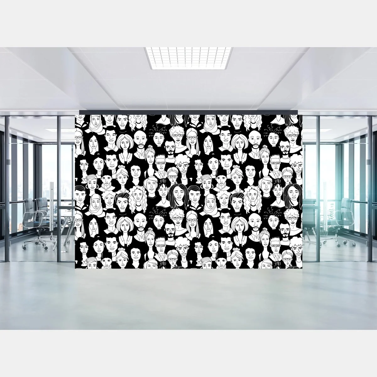 Fototapete muster mit vielfältigen gesichtern – Wallnifity®