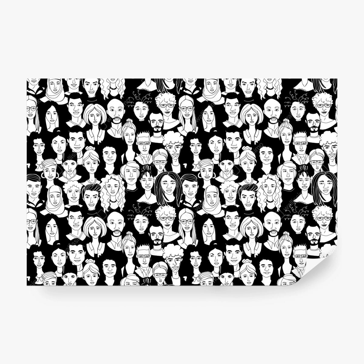 Fototapete muster mit vielfältigen gesichtern – Wallnifity®