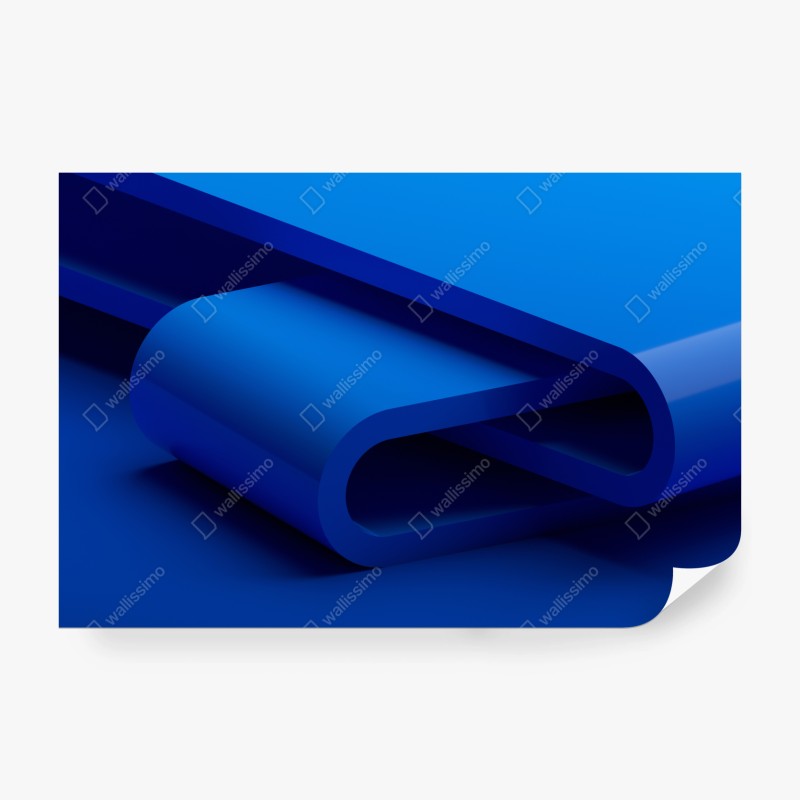 Fototapete minimalistische blaue geometrische schleife