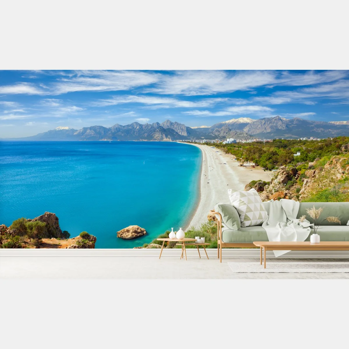 Fototapete ruhiger strand von Konyaalti, Antalya – Wallnifity® Fototapete ruhiger strand von Konyaalti, Antalya – Wallnifity®