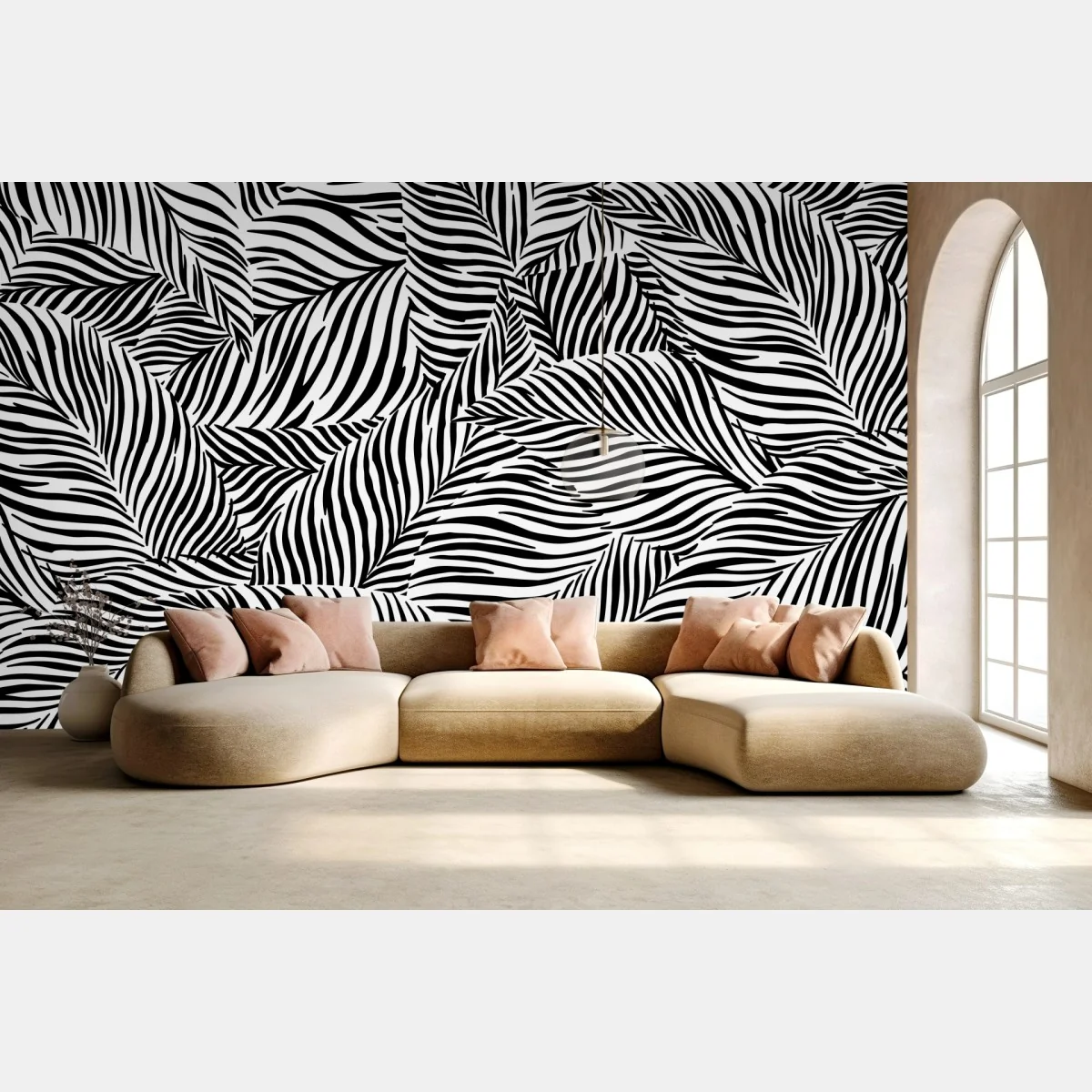 Fototapete monochromes tropisches blattmuster – Wallnifity® Fototapete monochromes tropisches blattmuster – Wallnifity®