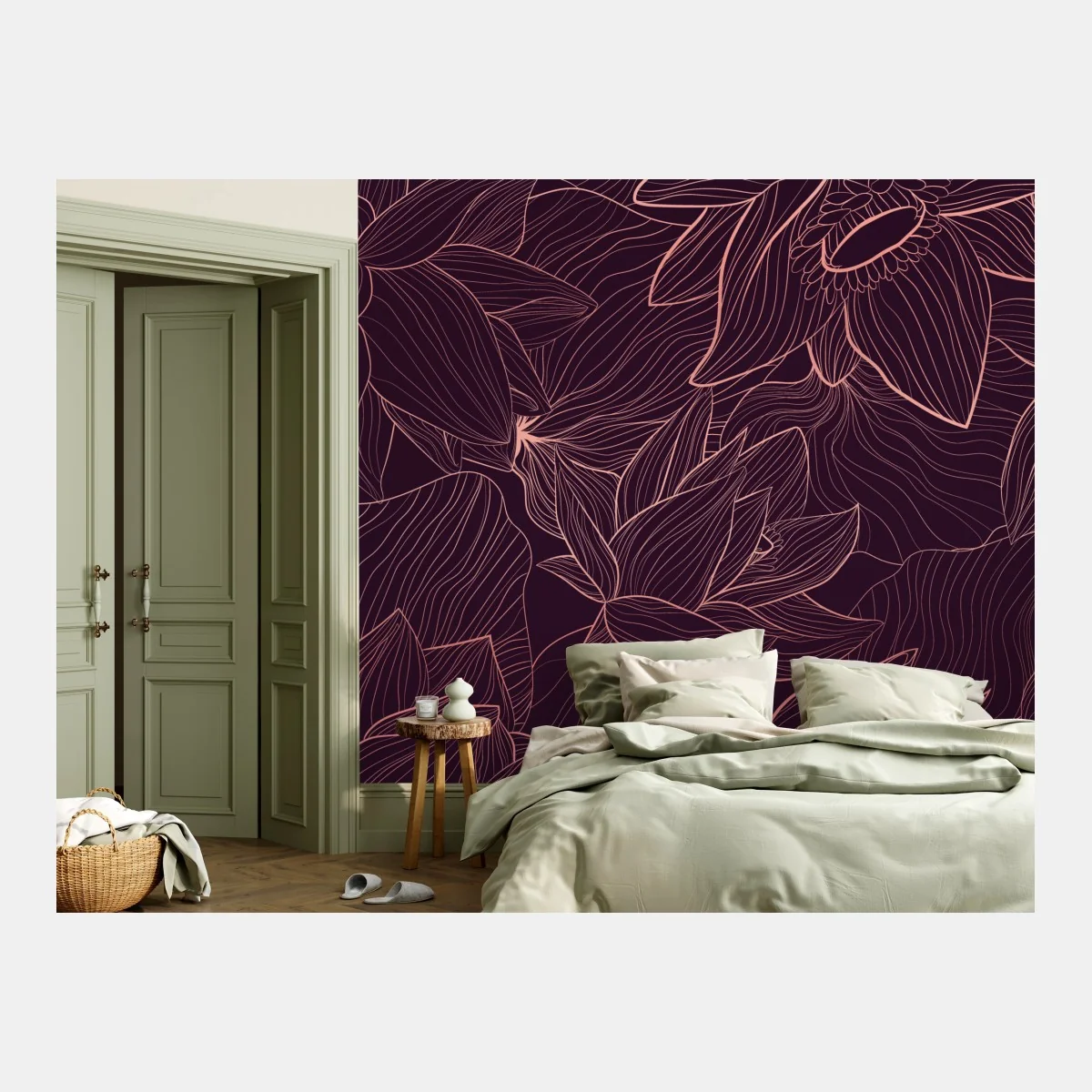 Fototapete elegantes rosa linienblumenmuster – Wallnifity® Fototapete elegantes rosa linienblumenmuster – Wallnifity®