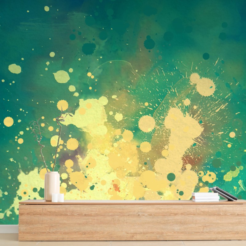 Fototapete türkiser aquarellausbruch abstrakt