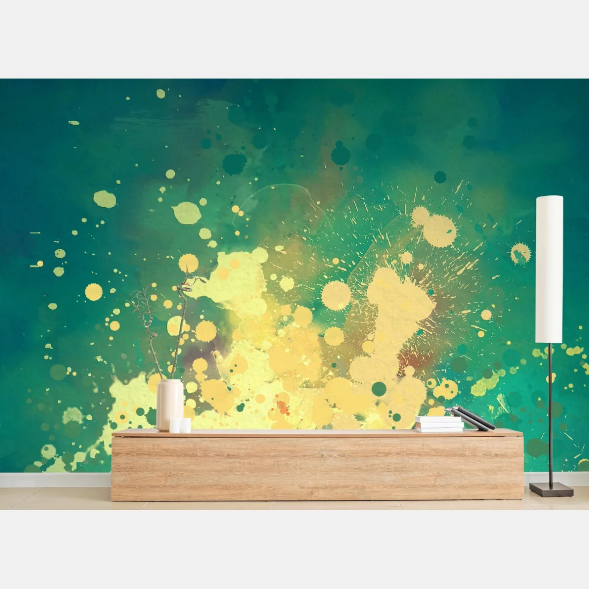 Fototapete türkiser aquarellausbruch abstrakt – Wallnifity® Fototapete türkiser aquarellausbruch abstrakt – Wallnifity®